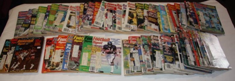 lot 49 image: Baseball Football and Basketball Digest Lot  60 Items