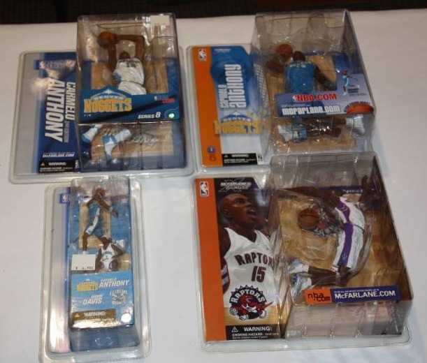 lot 54 image: McFarlane Basketball Figure Lot Carmelo Anthony Vince Carter  4 Items