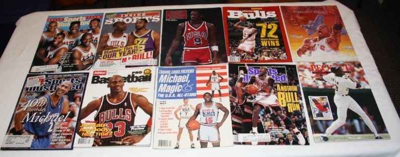 lot 61 image: Michael Jordan Magazine Cover Lot  10 Items