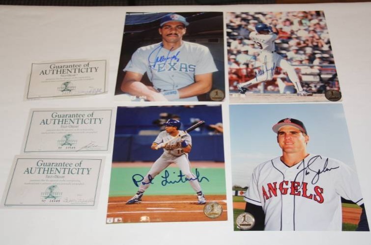 lot 62 image: Autograph Baseball Photo Lot  4 Items