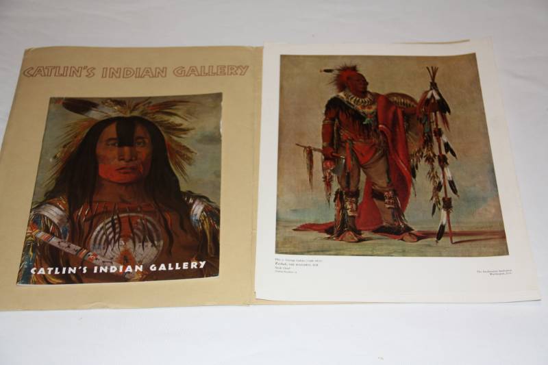 lot 80 image: 1965 Catlins Indian Gallery Book and Art Print Set  5 Items