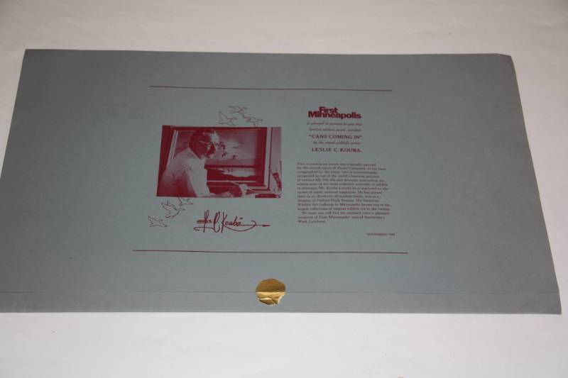 lot 82 image: Leslie C. Kouba Cans Coming In Art Print 1970