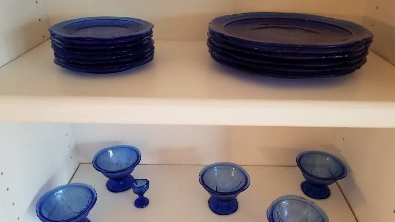 lot 88 image: Collection of Cobalt Blue Depression Glass  42 pieces