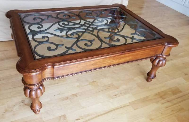 Ethan Allen Tuscany Iron And Mahogany Carved Wood Coffee Table Eden Prairie Executive Downsizing Liquidation K Bid