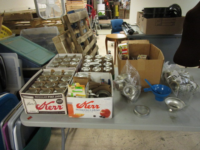 lot 121 image: MASON JARS, BANDS, LIDS AND FUNNELS