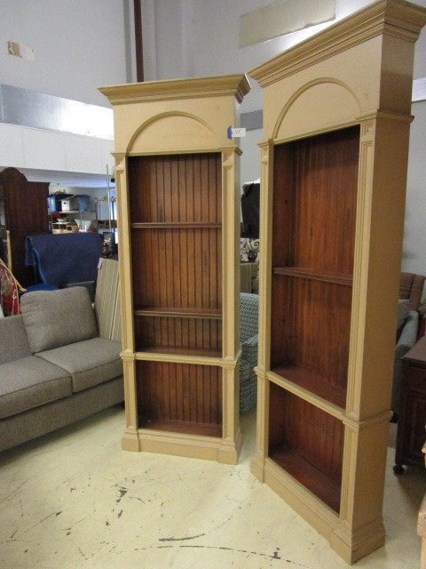 lot 134 image: TALL STANDING DISPLAY SHELVES