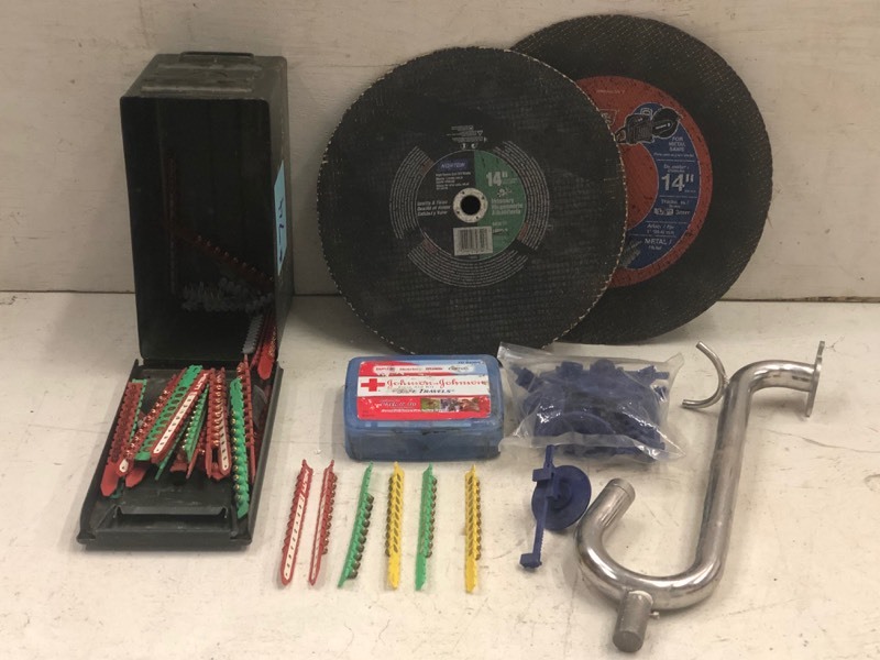 lot 74 image: Assorted Fasteners, Power-Loads, Cut-Off Wheels, Etc
