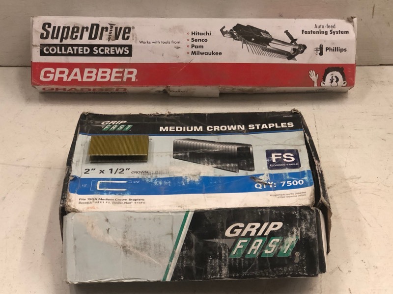 lot 80 image: (1) Box Of Medium-Crown Staples & (1) Box Of Collated Screws