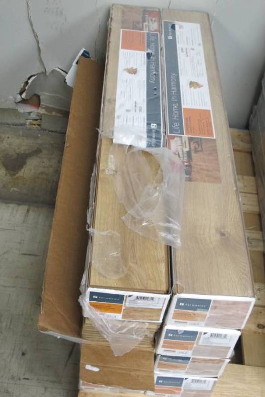 lot F7 image: Lot of Harmonics Harbor Scraped Oak Laminate Moisture Resistant Flooring - 8 Boxes