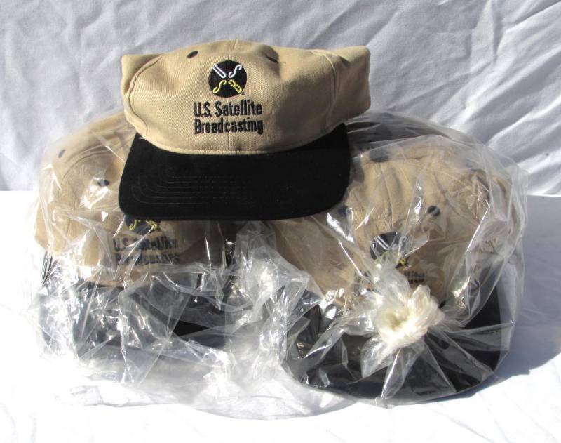 lot 22 image: Lot of New Vintage United States Satellite Broadcasting U.S.S.B. Hats