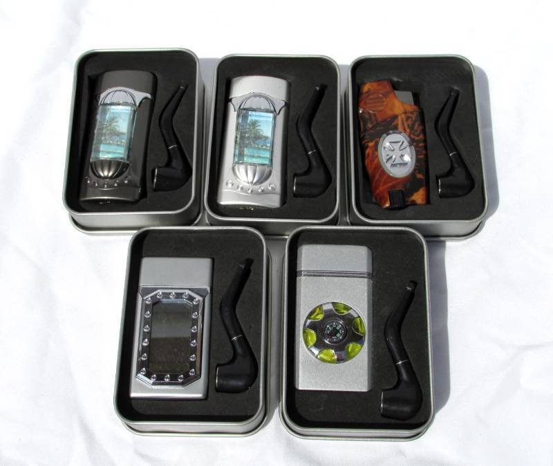 lot 53 image: Lot of New Mini Pipe and Torch Lighter Sets