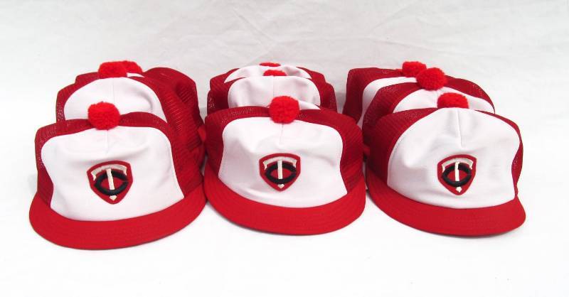 lot 90 image: Lot of New Vintage 1970s Minnesota Twins Red Tassel Baseball Hats