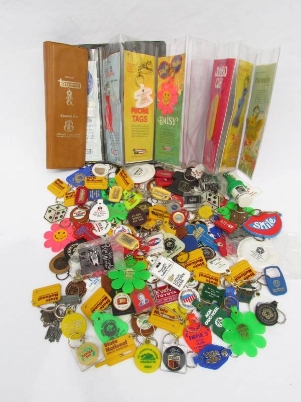 lot 98 image: Huge Lot of Vintage Advertisement Key Chains