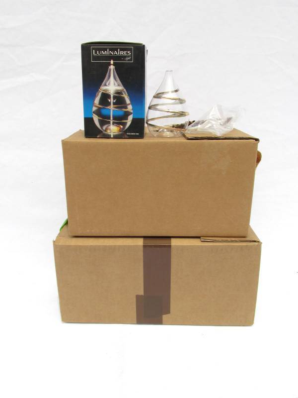 lot 79 image: Lot of New Luminaries Mouth Blown Glass Oil Candles