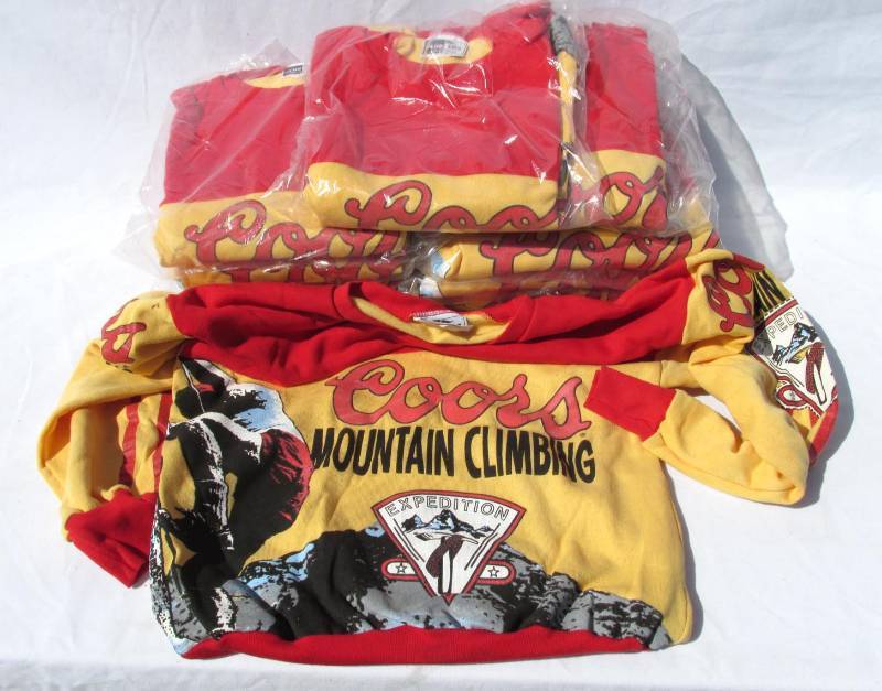 lot 7 image: Lot of New Vintage 1980s Coors Beer Mountain Climbing Ascent Team Sweatshirts