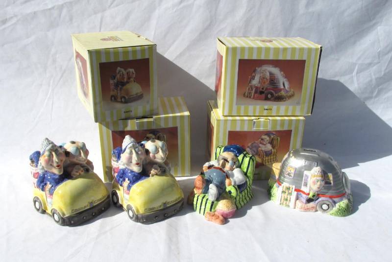 lot 35 image: Lot of New Ceramic Club Geezer Retirement Banks