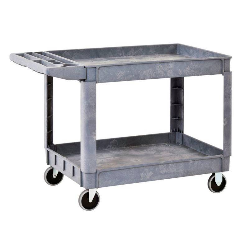 lot 30 image: Sandusky 40 in. x 17 in. Heavy Duty 2-Shelf Utility Cart with 5 in. Casters, PUC174033-2 - New in Box