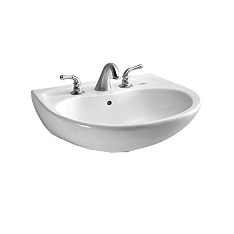 lot 60 image: Toto Prominence 26 in. Wall-Mount Bathroom Sink with Single Faucet Hole in Cotton White, LT242G#01