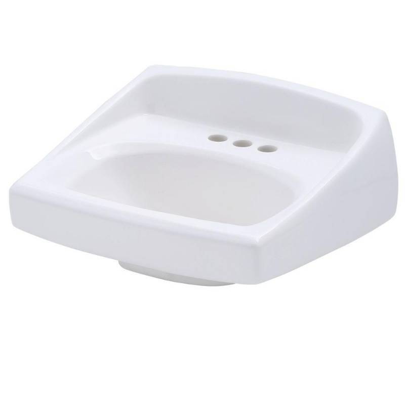 lot 89 image: American Standard Lucerne Wall-Mounted Bathroom Sink in White, 0355.027.020 - New in Box