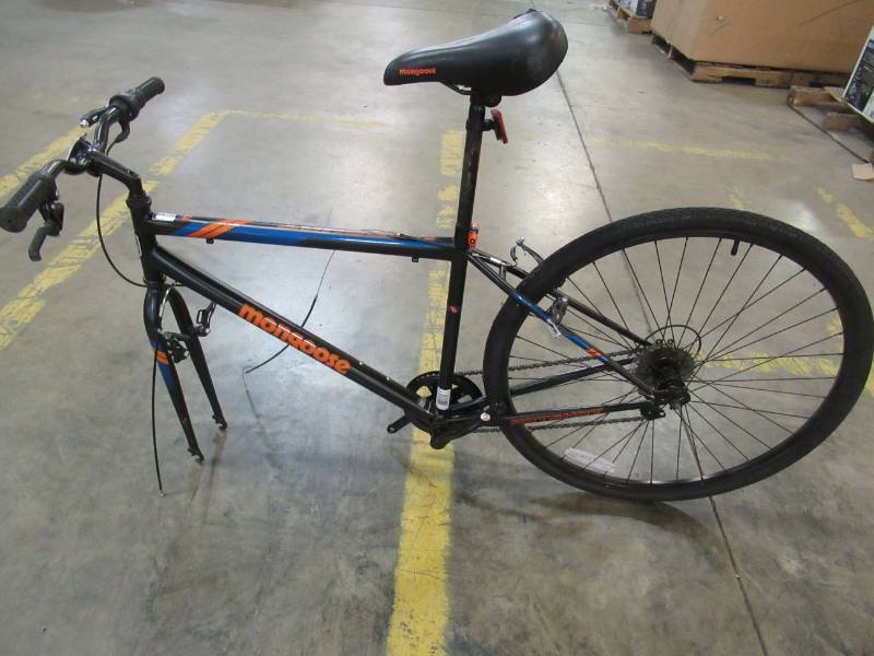 lot 255 image: 28 Mongoose 7 Speed Fork, Bars and Frame For Parts or Restore