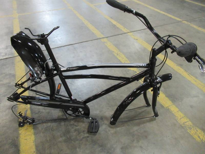 lot 263 image: 29 Schwinn Midway Cruiser 7 Speed Fork, Bars and Frame For Parts or Restore