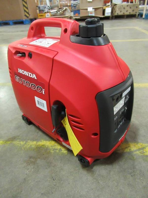 lot 158 image: HONDA 1000-Watt Super Quiet Gasoline Powered Portable Inverter Generator with Eco-Throttle and Oil Alert, EU1000T1 - New in Box