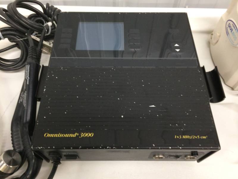 lot 3 image: WOW $$$$ Physio Technology Omnisound 3000 Therapeutic Ultrasound Model 120 3000US - Good Working Condition Comes With 3 Transducer Applicators