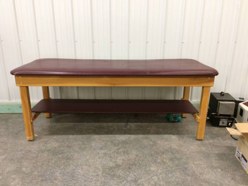 lot 1 image: Theratech Inc Physical Therapy Treatment H Frame Multi-use Bed Exam Table 400lb Capacity with Under-the-Bed Storage Shelf For Medical Practices, Industrial First Aid Areas, School Nurses Station Etc