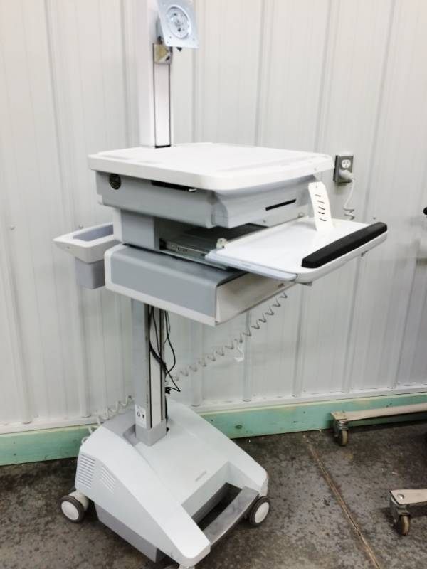 lot 26 image: WOW MSRP $4000&nbspErgotron SV32-91211 StyleView PHD LCD Cart with 1 Drawer and Powered UP DOWN MOTION - DRAWERS ARE LOCKED AND HAVE NOT FOUND KEY YET. (electronics not included)