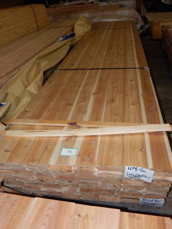 lot 18 image: 1 x 6 Cedar WP4 Tongue & Groove Paneling
