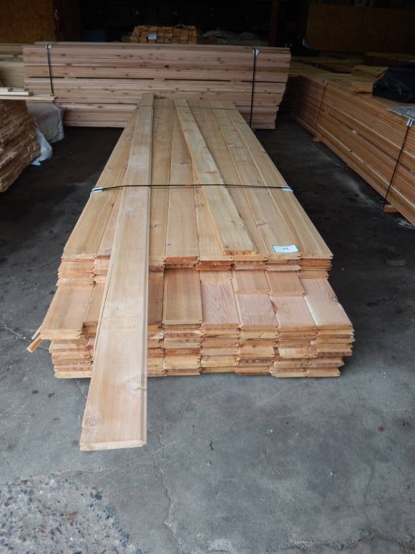 lot 19 image: 1 x 6 Cedar WP4 Tongue & Groove Paneling