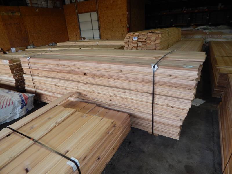lot 20 image: 1 x 6 Cedar WP4 Tongue & Groove Paneling
