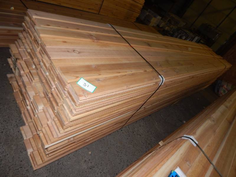 lot 31 image: 1 x 5 Cedar WP4 Tongue & Groove Paneling