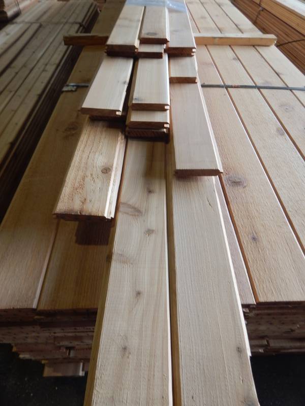 1" x 5" Cedar WP4 Tongue & Groove Paneling Deerwood Lumber