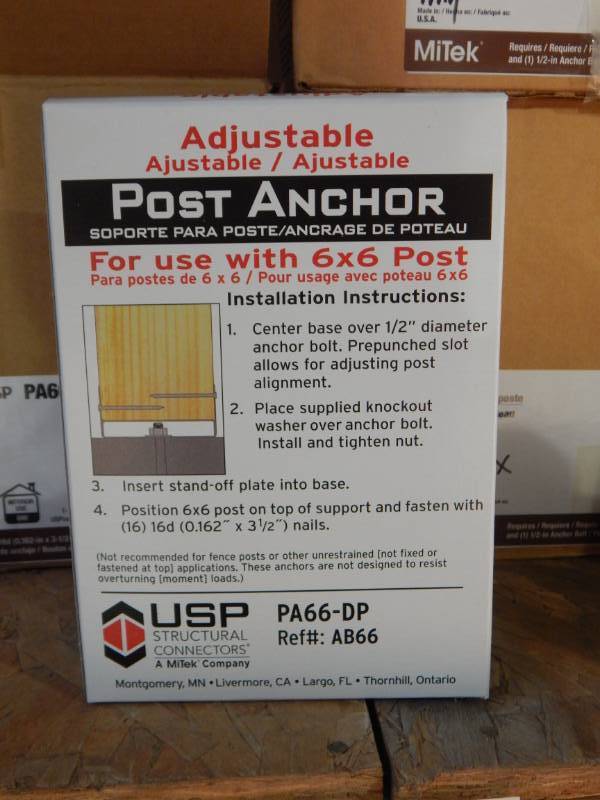 lot 55 image: 6 x 6 Post Anchors PA66-TZ