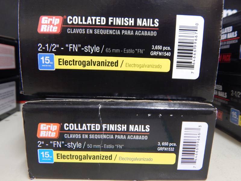 lot 91 image: 15 Gauge Angled Finish Nails