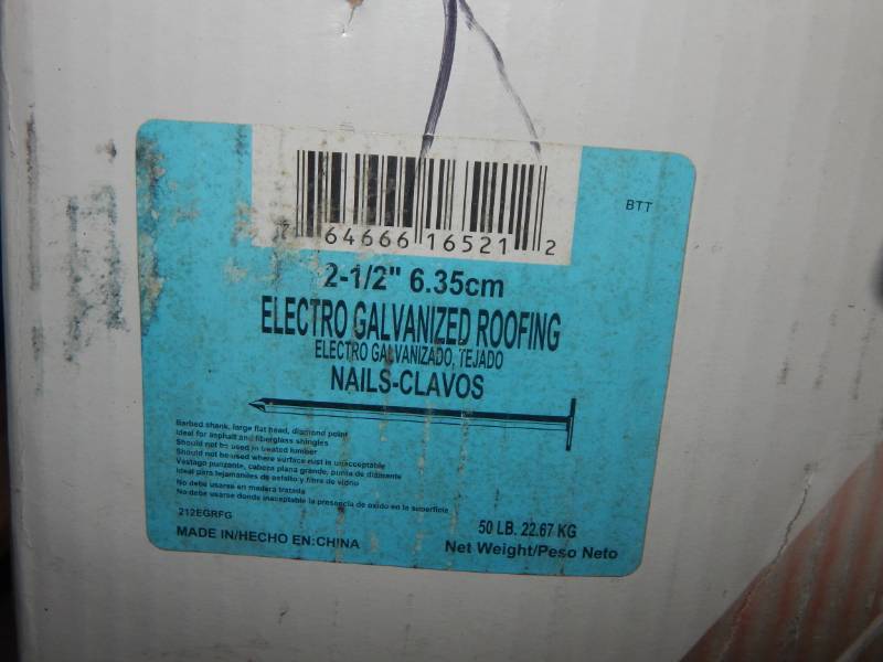 lot 113 image: 2-12 galvanized roofing nails