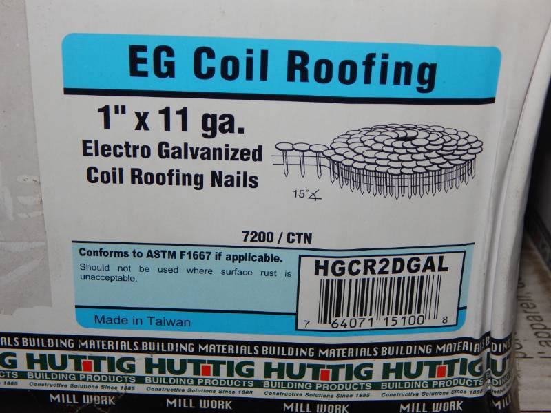 lot 118 image: 1 galvanized coil roofing nails
