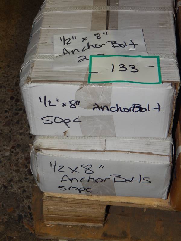 lot 133 image: 12 x 8 Galvanized Anchor Bolts