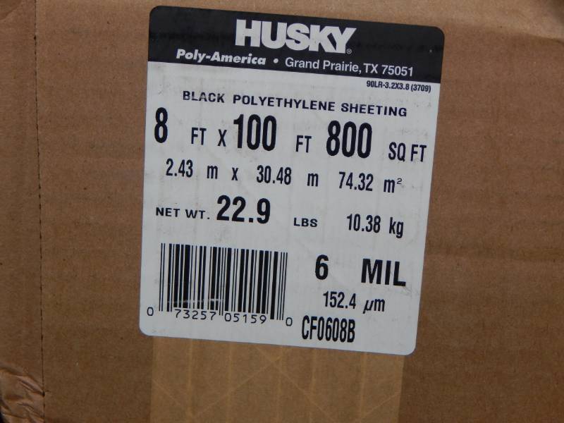 lot 150 image: 6 mil x 8 x 100 black poly sheeting