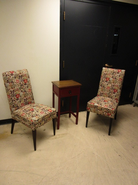 lot 205 image: ACCENT CHAIRS AND END TABLE COMBINATION