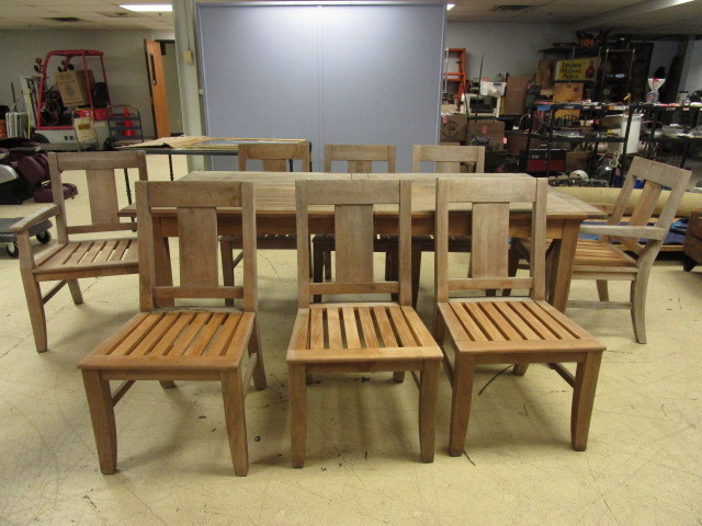 lot 237 image: FRONTGATE TEAK PATIO SET