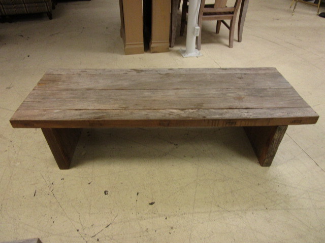 lot 238 image: LARGE, BEEFY, TEAK BENCH