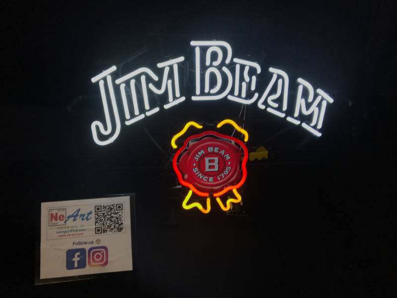 lot 1 image: Jim Beam neon sign