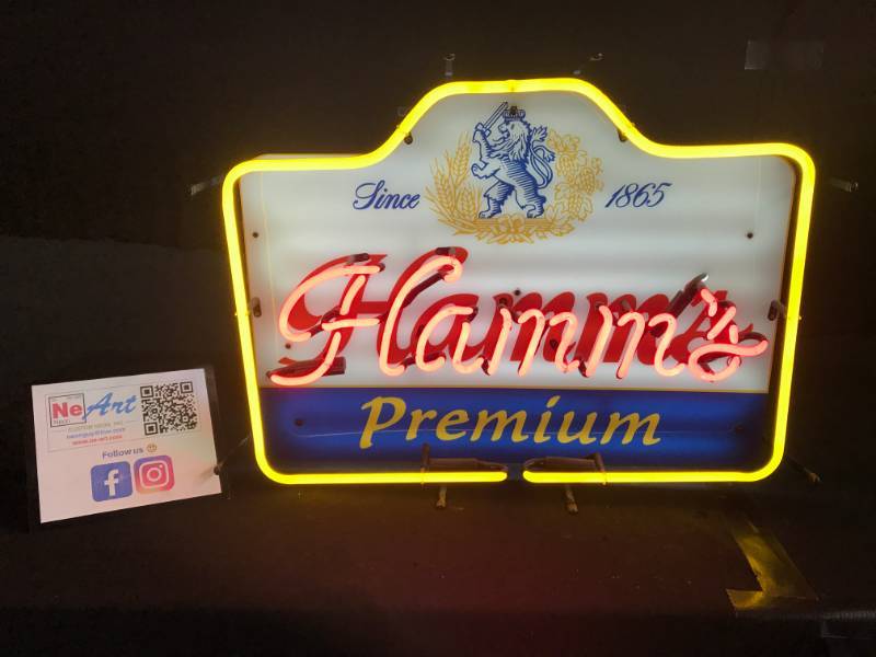 lot 11 image: Hamms Premium Beer neon with backlit plastic neon
