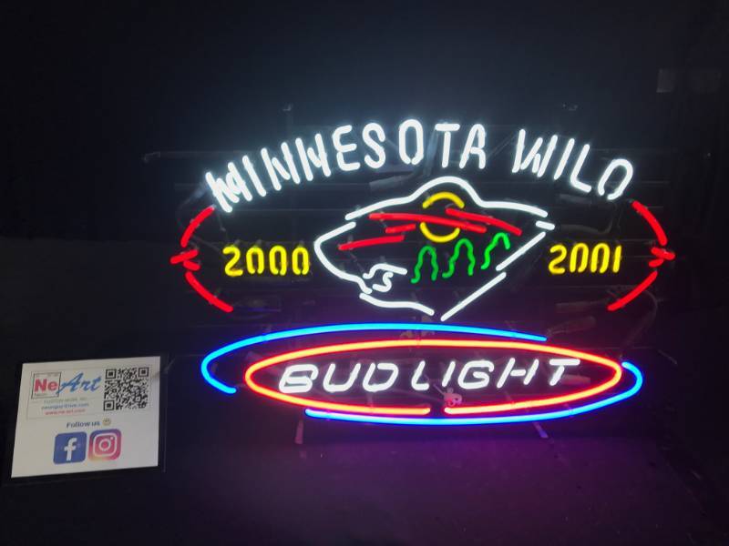 lot 22 image: Bud Light MN Minnesota Wild inaugural neon