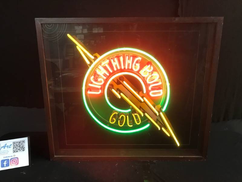 lot 43 image: Lightning Bolt Gold Beer neon.