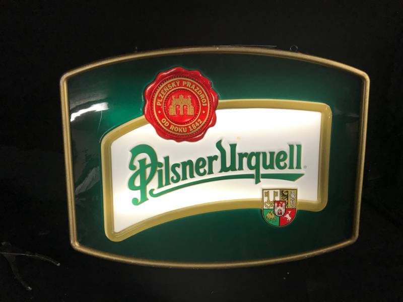 lot 49 image: Pilsner Urquell double sided light up sign