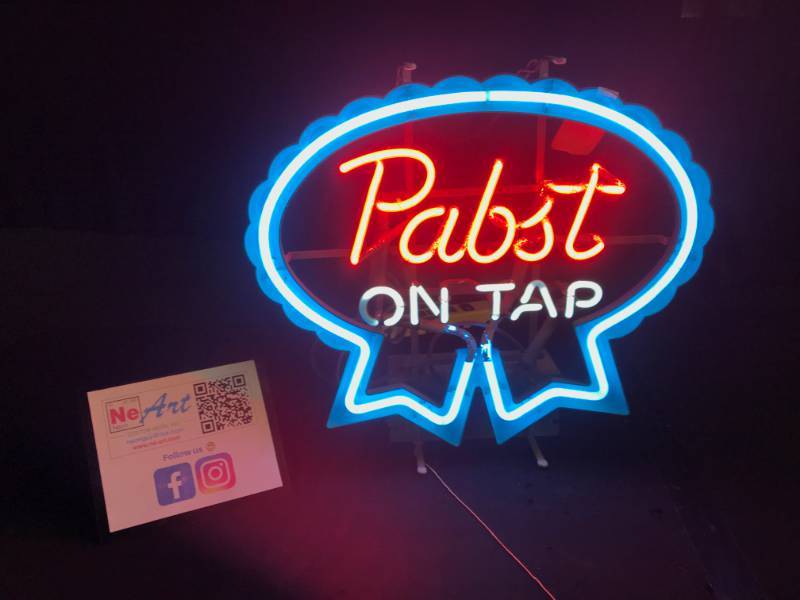 lot 56 image: Pabst Blue Ribbon On Tap neon