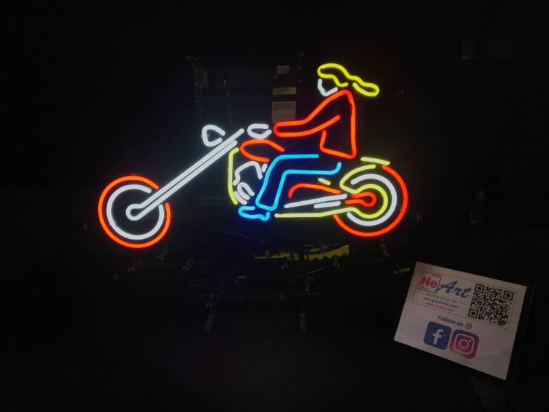 lot 63 image: Motorcycle  Chopper neon
